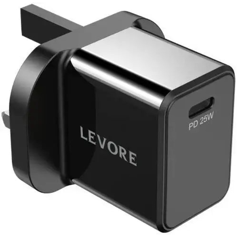 Levore Wall Charger 25W 1XUSB-C Power Delivery Fast Charging Adapter – Black – LGW111-BK
