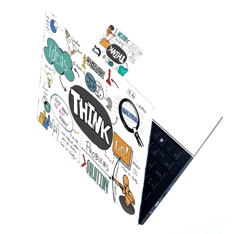 (Open Box) ANCIARY Full Panel Laptop Skin Stickers Bubble-Free HD Quality Sticker for Laptops Upto 15.6 (Dustproof|Waterproof|Scratchproof|Reusable) – Think DO FL