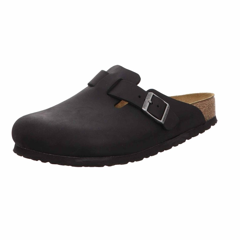Birkenstock Original Boston Oiled Leather Regular Width, Black 46 W EU