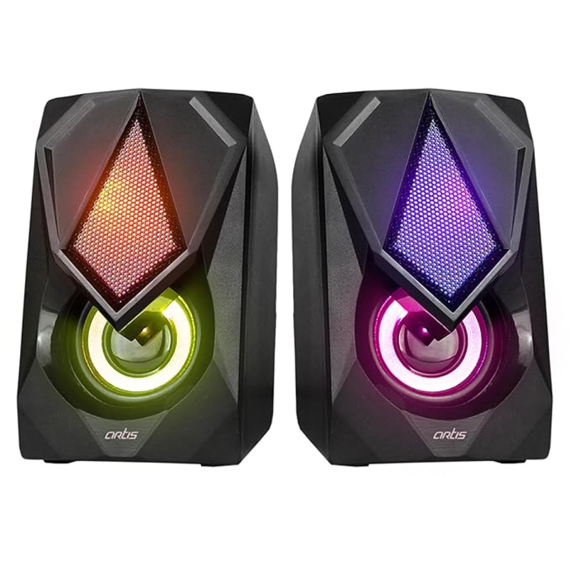 (Open Box) Artis S21 2.0 Channel Stereo USB Multimedia Speaker (Black) (5W RMS Output)