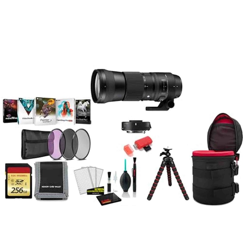 Sigma 150-600mm F5-6.3 DG HSM Lens Canon with Tele-Converter Kit with Tripod