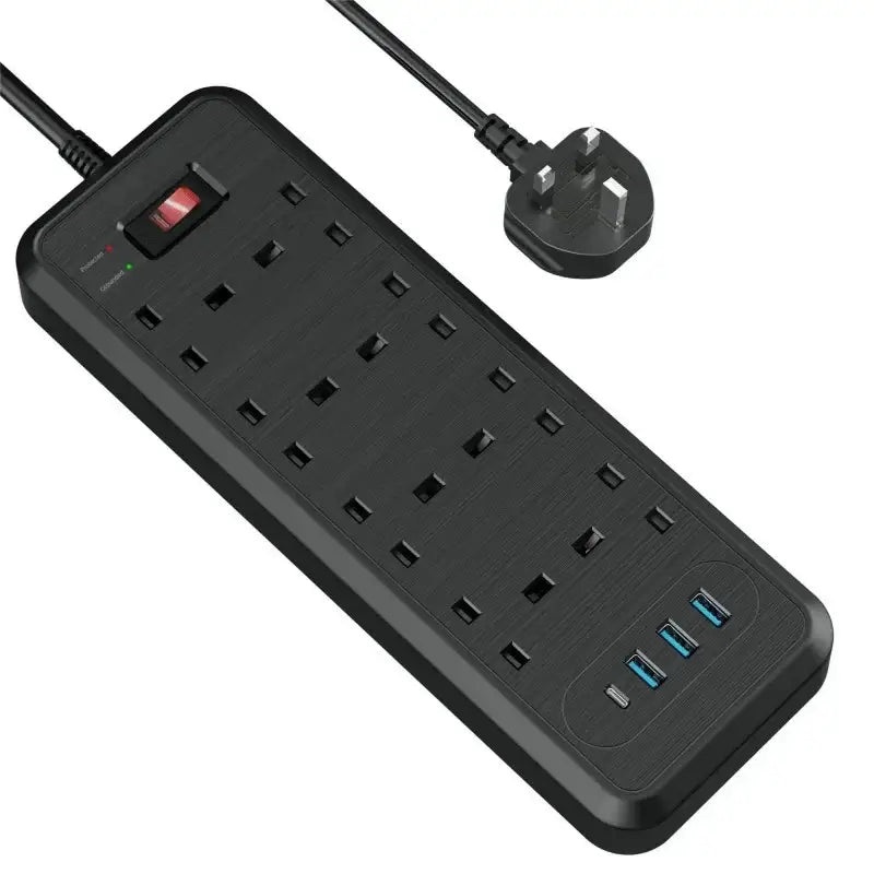 Choetech PowerStrip with 8 UK outlets and 3 USB Ports + 30W USB C Port TP-FL4U8K-C