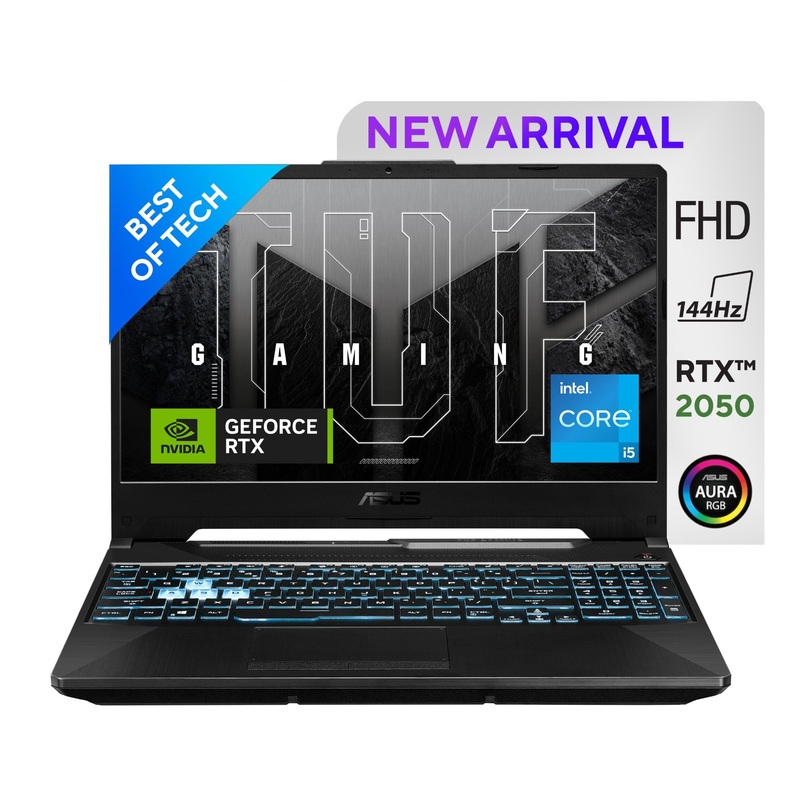 (Brand Refurbished)ASUS TUF Gaming F15 – Gaming Laptop, Intel Core i5-11260H 11th Gen, 15.6-inch (39.62 cm) FHD 144Hz, (8GB/512GB SSD/4GB NVIDIA RTX 2050/Win 11/ RGB Backlit/Black/2.30 kg),FX506HF-HN075W