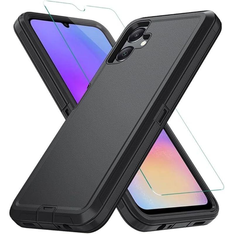 Futanwei Samsung Galaxy A06 Case with Screen Protector Samsung A06 Phone Case [Three Layer Design] [Shock-Absorbing Corners] Full Body Rugged Protective