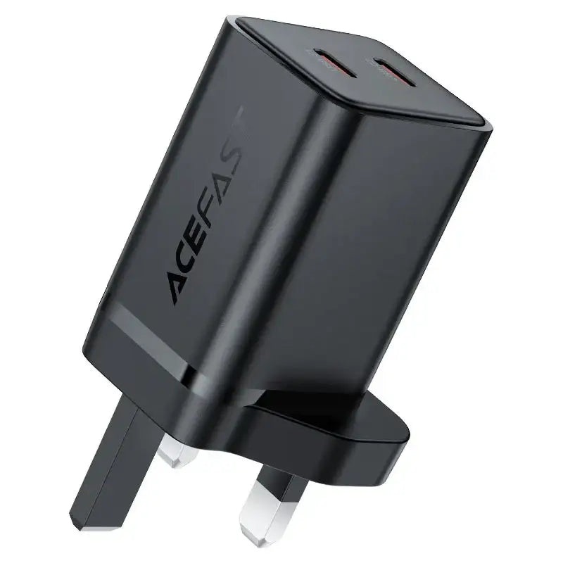 AceFast | 18497 | A128 | PD45W Gan (Usb C+Usb C) Charger | UK | Black