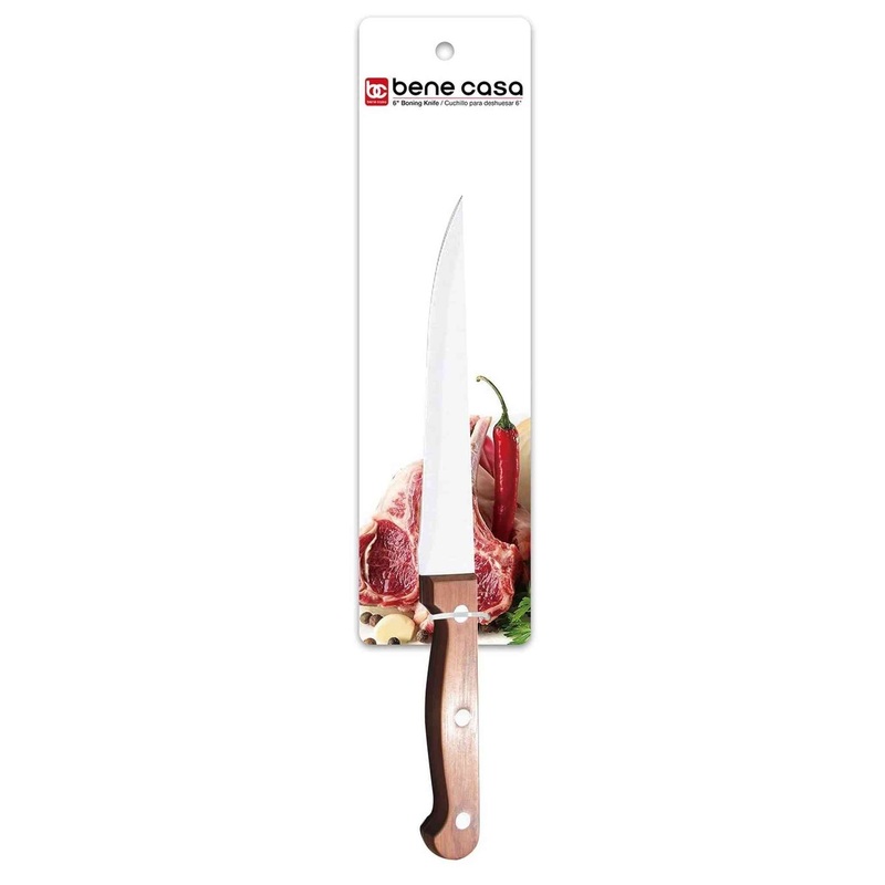 Bene Casa Chef knife with rosewood handle, stainless steel blade, full tang and triple riveted handle 6 Boning Knife