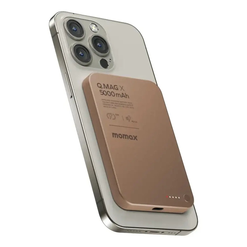 IP116AL2 | Momax Q.MagX5000mAhwirelessbatterypack| DesertTitanium
