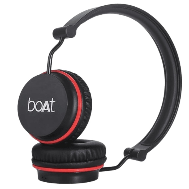 boAt Rockerz 410 Wireless Bluetooth On Ear Headphone with Mic | Black/Red