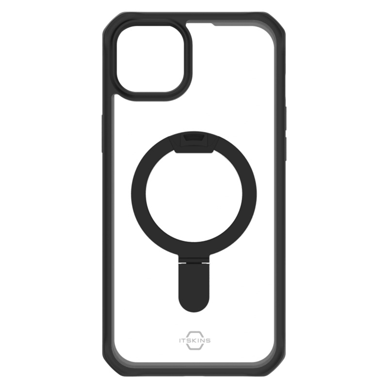 ITSkins Hybrid_R MagSafe Case with Stand for Apple iPhone 15 Plus / iPhone 14 Plus Black