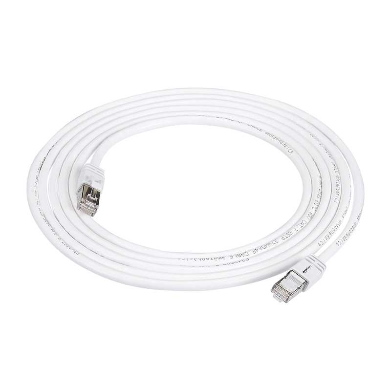 (Open Box )amazon basics Rj45 Cat 7 High-Speed Gigabit Ethernet Patch Internet Cable For Printer, Server – 10Gbps, 600Mhz – White, 10-Foot, White