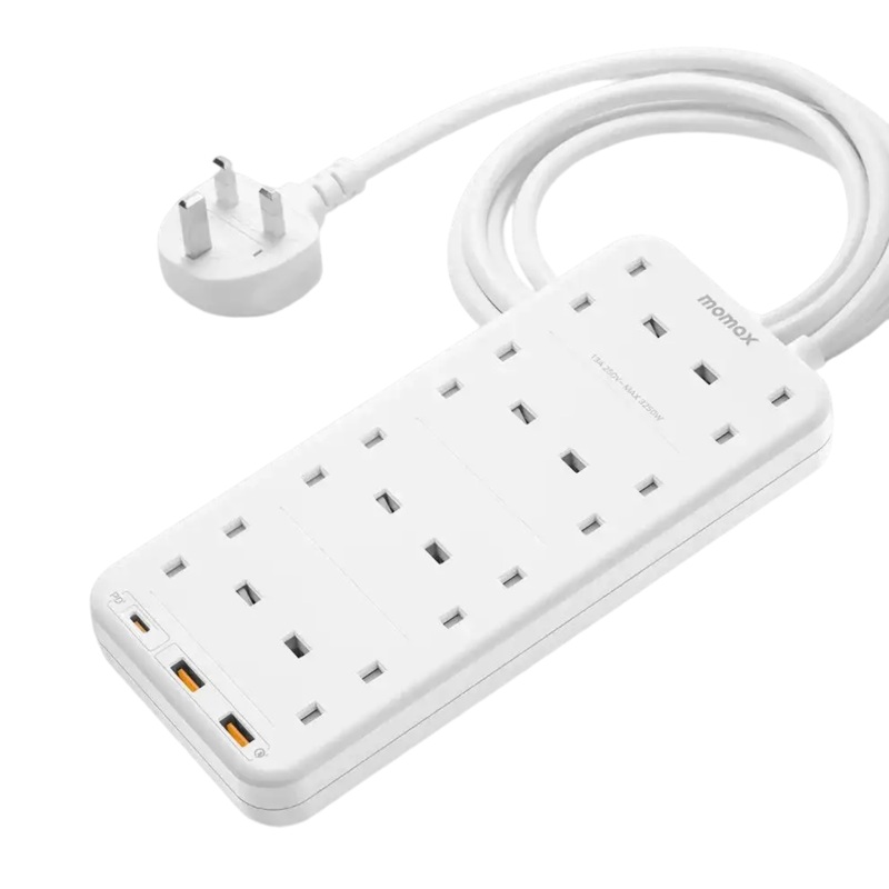 Momax ONEPLUG PD20W 2A1C 8 outlet strip – White