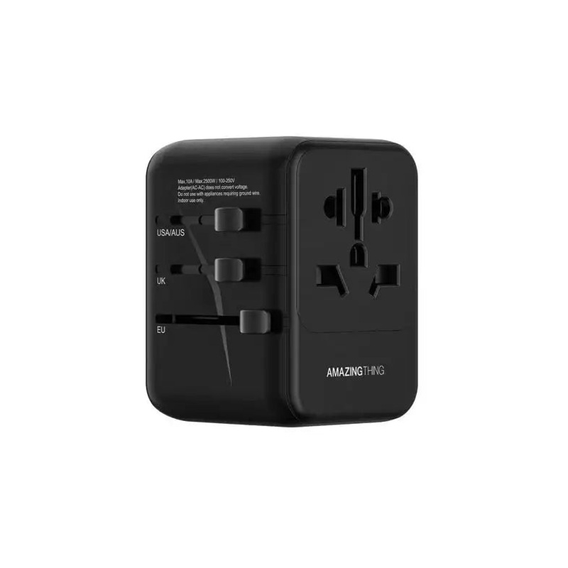 AMAZINGTHING  , AT EXPLORER PRO PD35W 2A+3C TRAVEL ADAPTER , BLACK , PD035WBK