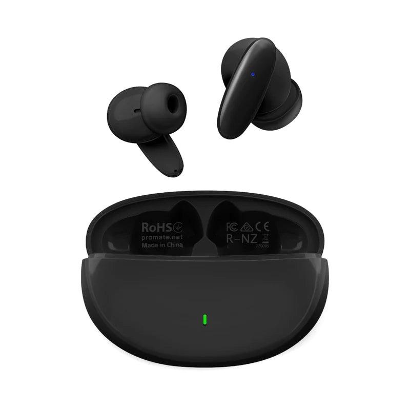 PROMATE Lush Acoustic TWS Earphones Sleek Design – Black
