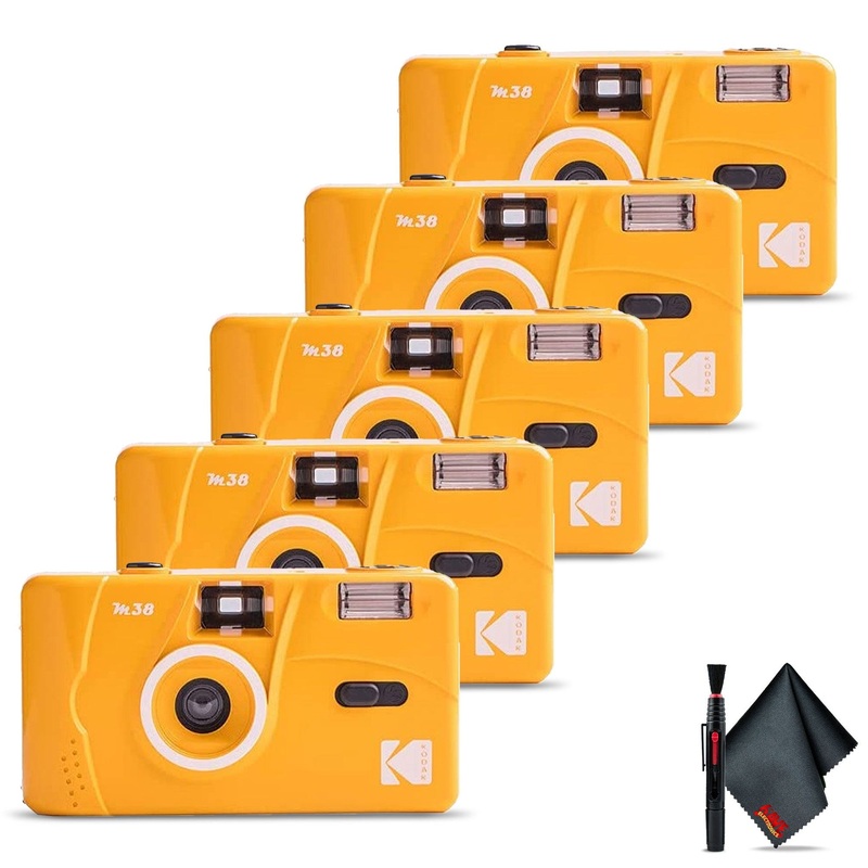 5-Pack Kodak M38 35mm Film Camera –  (Yellow) with 6Ave Cleaning Kit