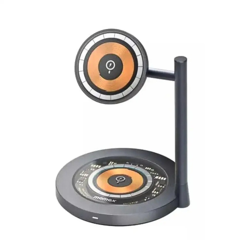 UD36L | Momax 1-ChargeQ.PortQi23-in-1MagneticWirelessChargingStand| Titanium