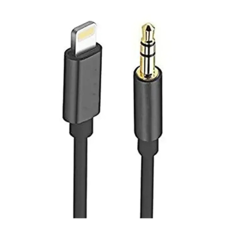 POWERO+ STEREO LINK PREMIUM BRAIDED CABLE 3.5MM TO LIGHTNING 1M – BLACK