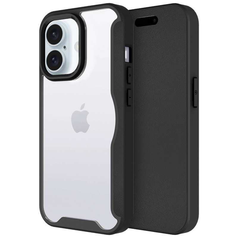 AMPD – TPU / Acrylic Wallet Flip MagSafe Case for Apple iPhone 16 Plus – Black