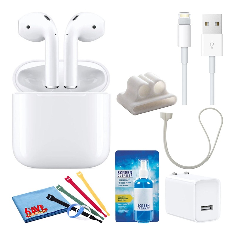 Apple AirPods with Wireless Charging (2nd Gen) with Cable Ties + USB Charger