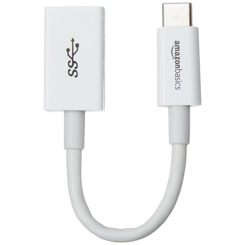(Open Box) Amazon Basics L6LUC022-CS-R USB USB Type C to USB 3.1 Gen1 Female Adapter – White