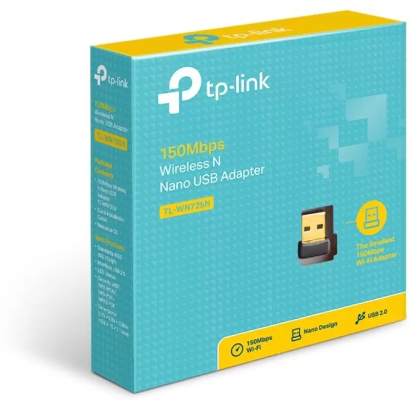 (Open Box) TP-Link TL-WN725N Wi-Fi Receiver 150 Mbps Wireless Nano USB Adapter (Black)