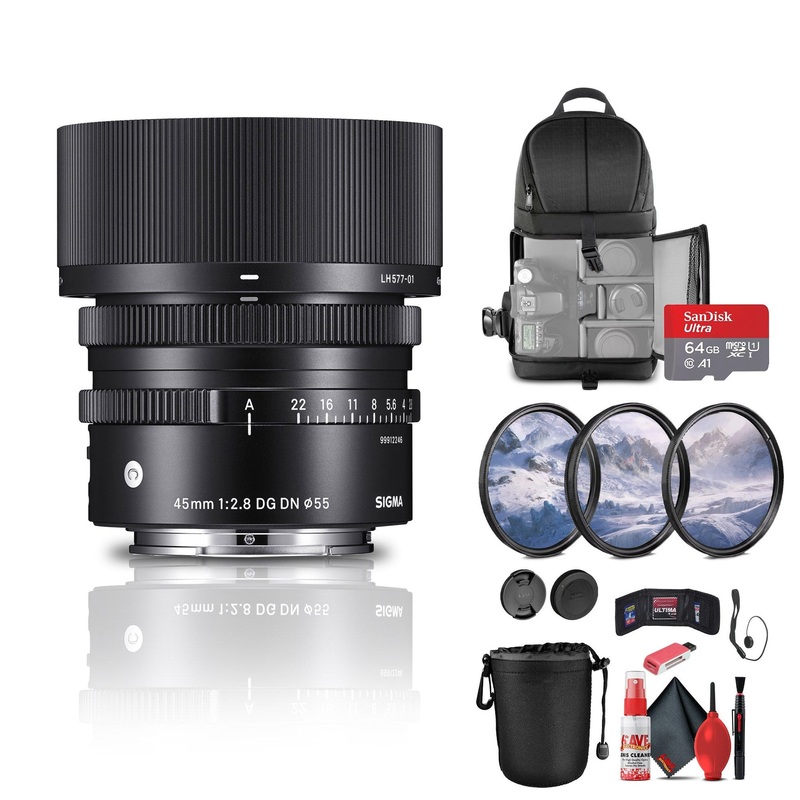 Sigma 45mm f/2.8 DG DN Contemporary Lens for Sony E Bundle