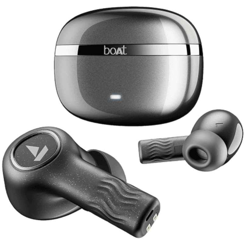 boAt Nirvana Iris EarBuds | upto 32 dB ANC | Crystal Bionic Sound | Crystal Black