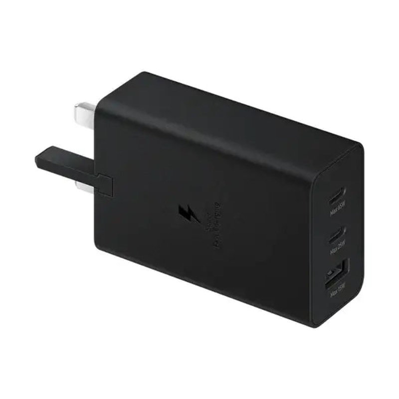 EP-T6530NBEGWW | SAMSUNG Power Adapter Trio 65W | USB-C Port X2 | USB-A Port