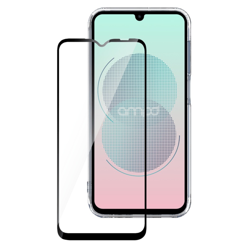 AMPD 3D Full Faced Impact Glass Screen Protector with Black Border for Samsung SGA355G Clear