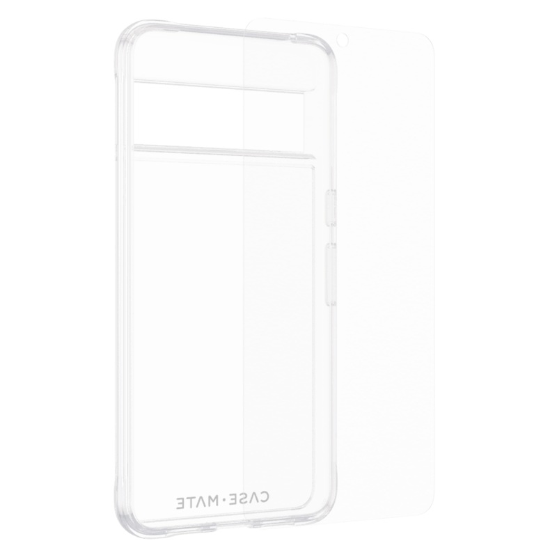 Case-Mate Protection Pack Tough Case and Glass Screen Protector for Google Pixel 8 Pro Clear