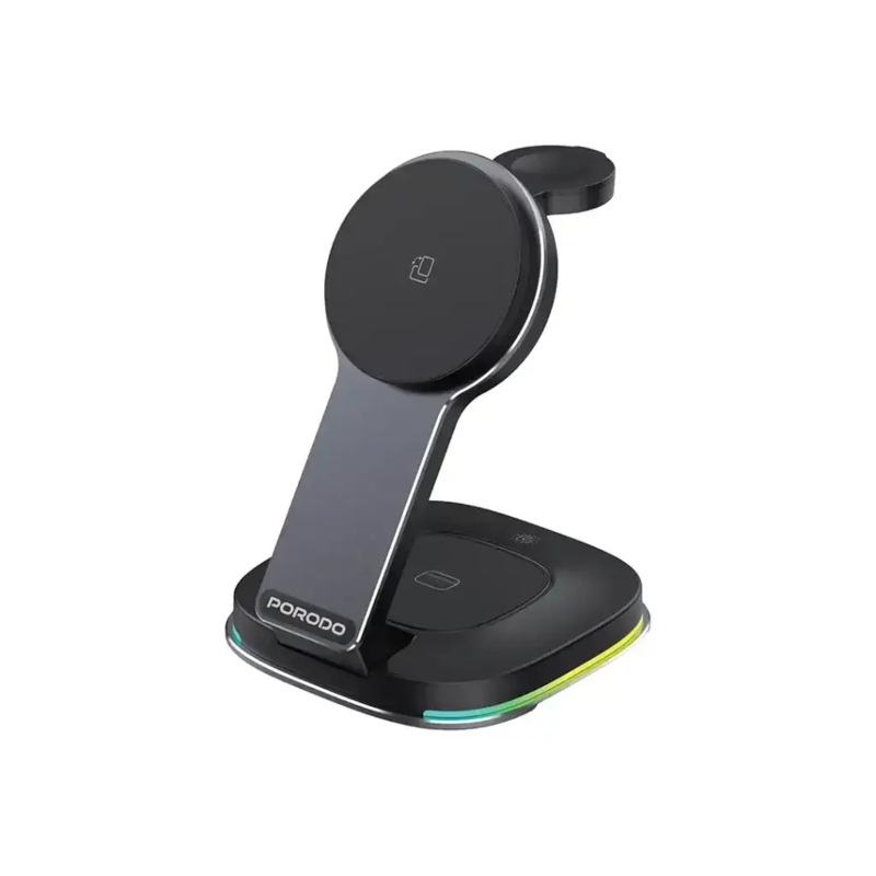 Porodo Compact Folding Wireless Charging Stand(PD-FWCH063-BK)