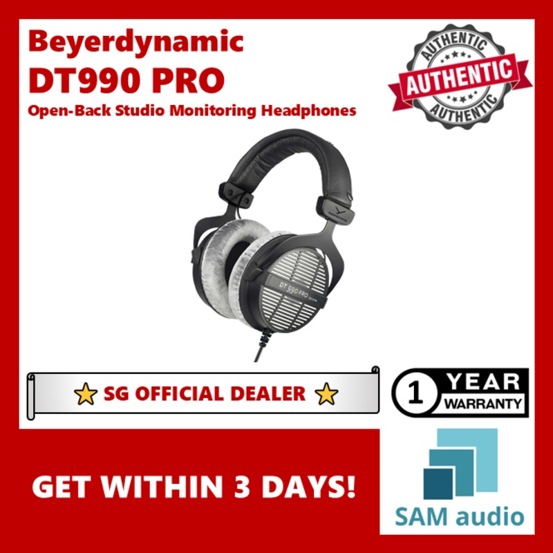 [SG] Beyerdynamic DT 990 Pro (DT990 Pro) Open Back Studio Headphones for mixing and mastering