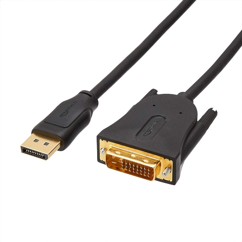 (Open Box) AmazonBasics DisplayPort to DVI Cable for Personal Computer – 10 Feet (Black)