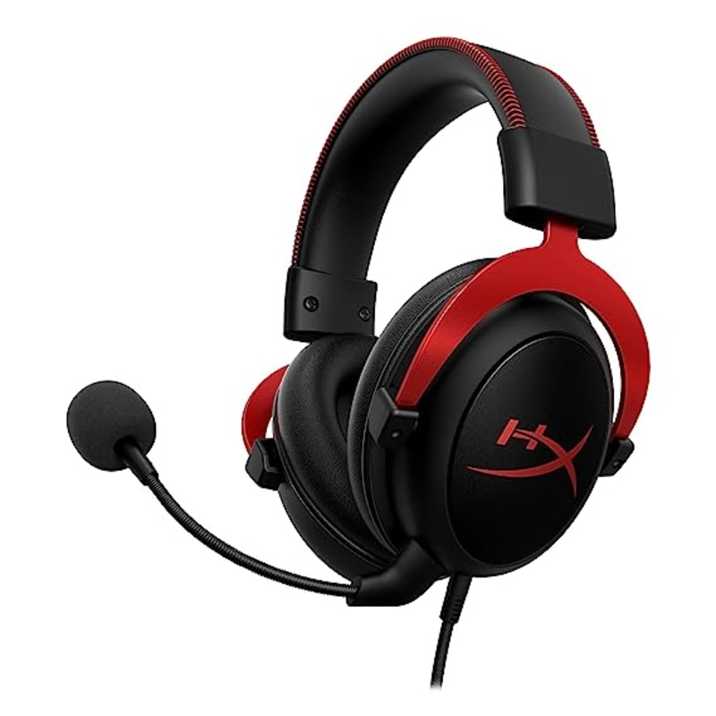 (OPEN BOX) HyperX Cloud II Gaming Headset for PC, PS5 / PS4. Includes 7.1 Virtual Surround Sound and USB Audio Control Box – Red (4P5M0AA)