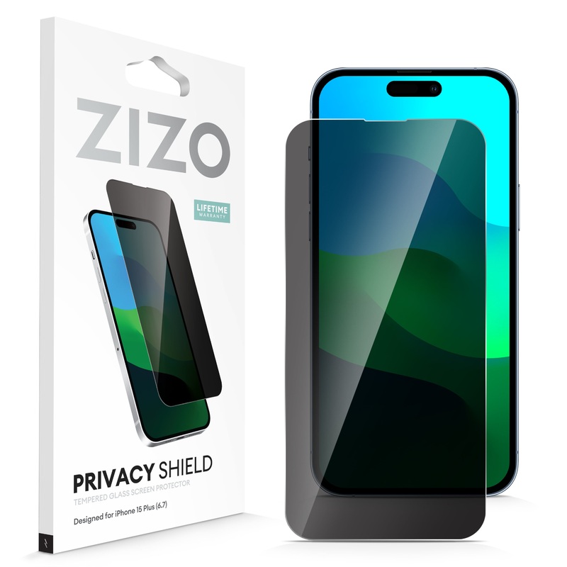 ZIZO PRIVACY Tempered Glass Screen Protector for iPhone 15 Plus – Privacy