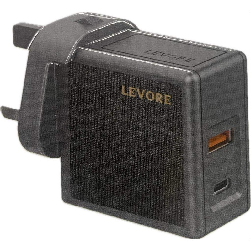 LEVORE PD GAN 65W WALL CHARGER2 PORT FAST CHARGER, GRAY
