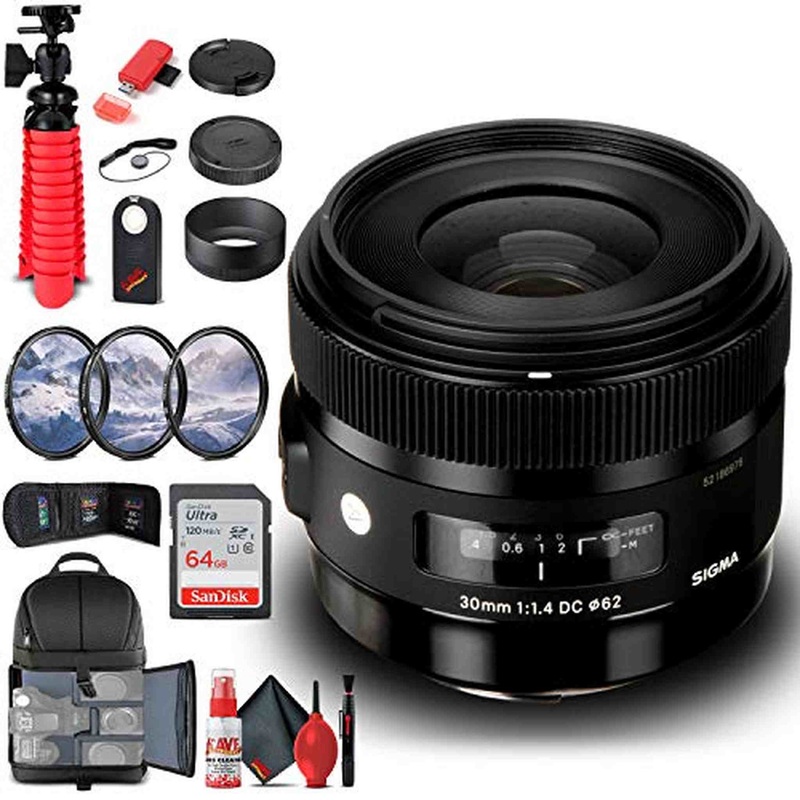 Sigma 30mm f/1.4 DC HSM Art Lens for Canon EF (301-101) Bundle