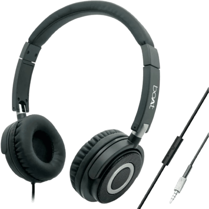 boAt BassHeads 900 Wired Headset | Carbon Black