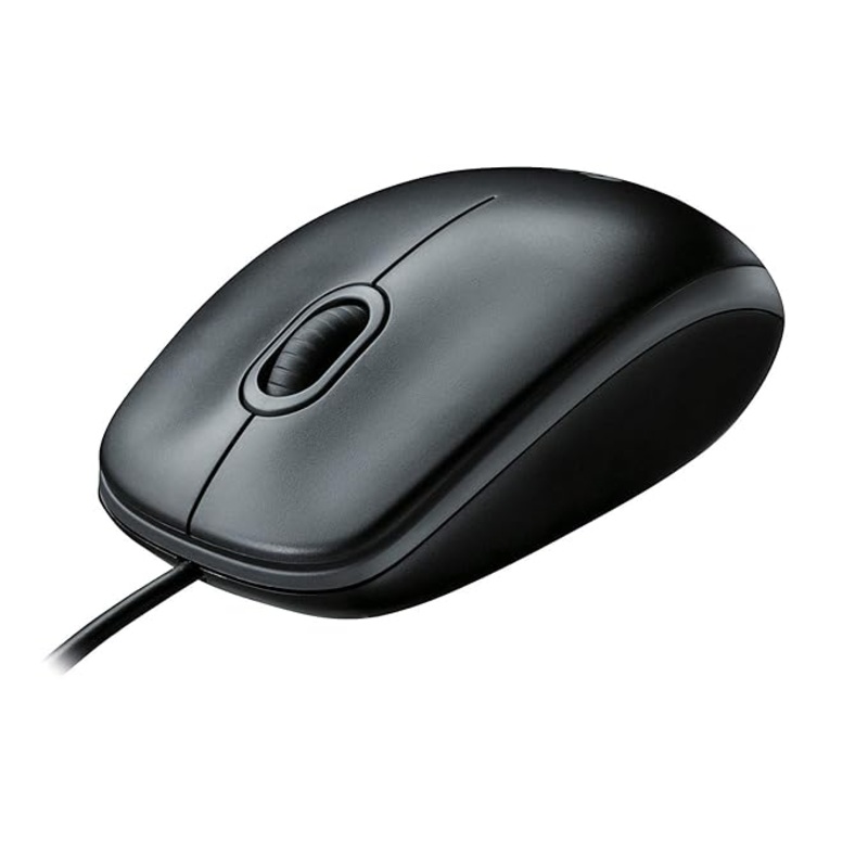 (Open Box) Logitech B100 Wired USB Mouse,800 DPI Optical Tracking, Ambidextrous PC/Mac/Laptop – Black