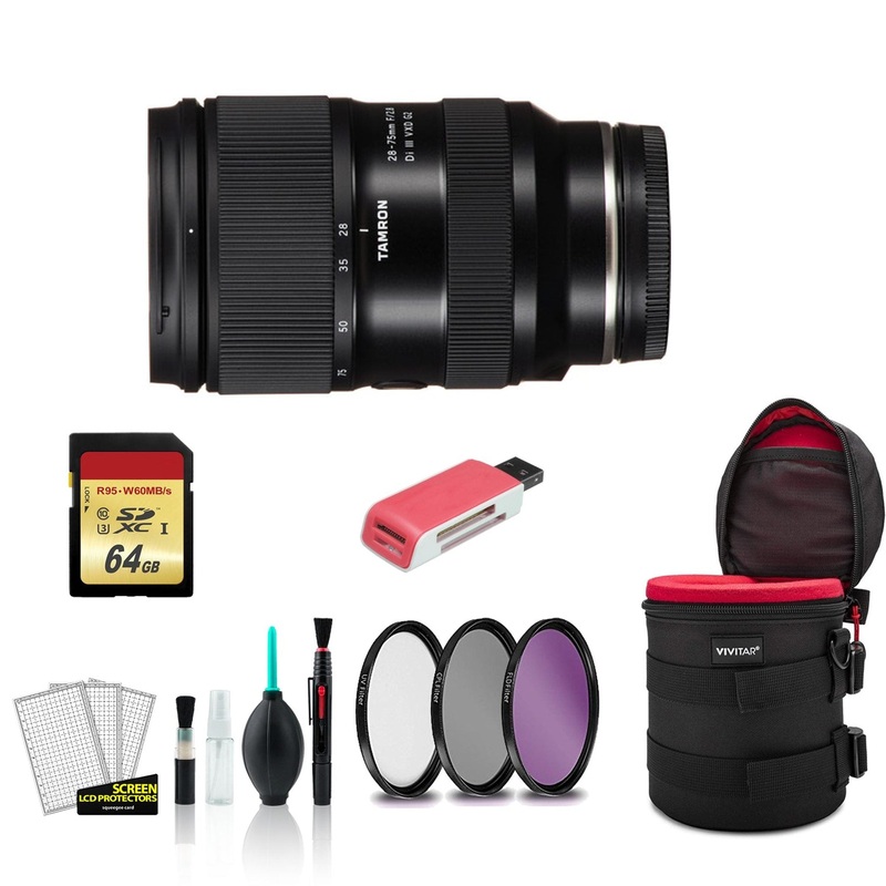 Tamron 28-75mm f/2.8 Di III VXD G2 Lens for Sony E – Kit with 64GB Memory Card (International Model)