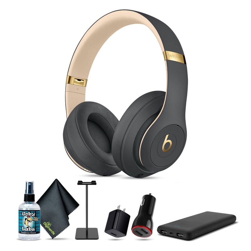 Beats Studio3 Wireless Bluetooth Headphones (Shadow Gray / Skyline) Bundle With Accessories