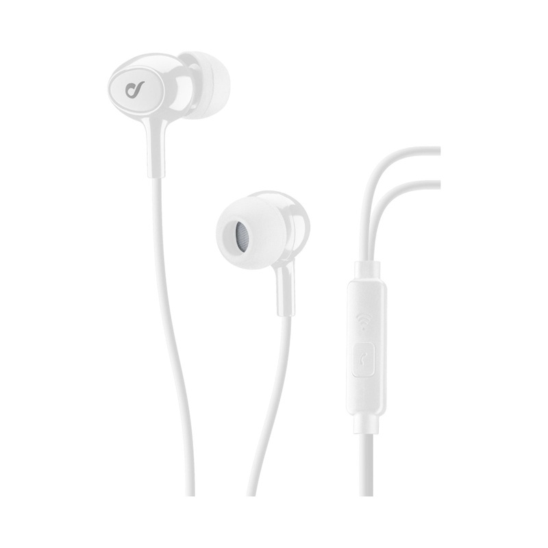 CELLULALRLINE ACOUSTIC WHITE IN-EAR EARPHONES – WHITE