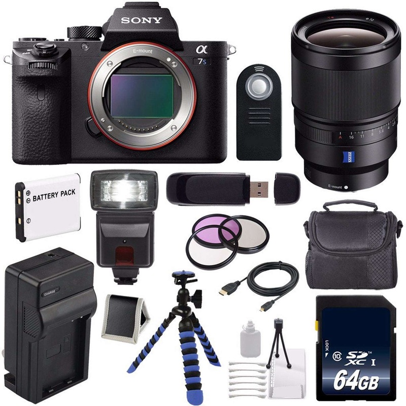 Sony Alpha a7S II a7S Mark II a7SII ILCE7SM2/B Mirrorless Digital Camera (International Model) + Sony Distagon T FE 35mm Lens Complete Bundle