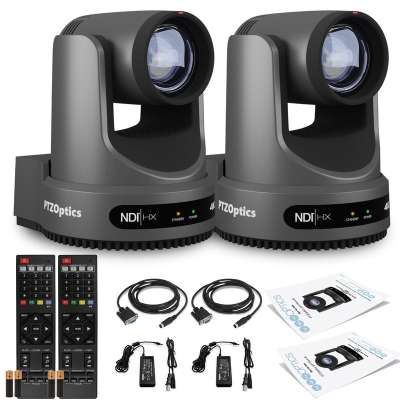 2 x PTZOptics Move 4K PTZ Camera with 20x Zoom (Gray) (PT20X-4K-GY-G3)